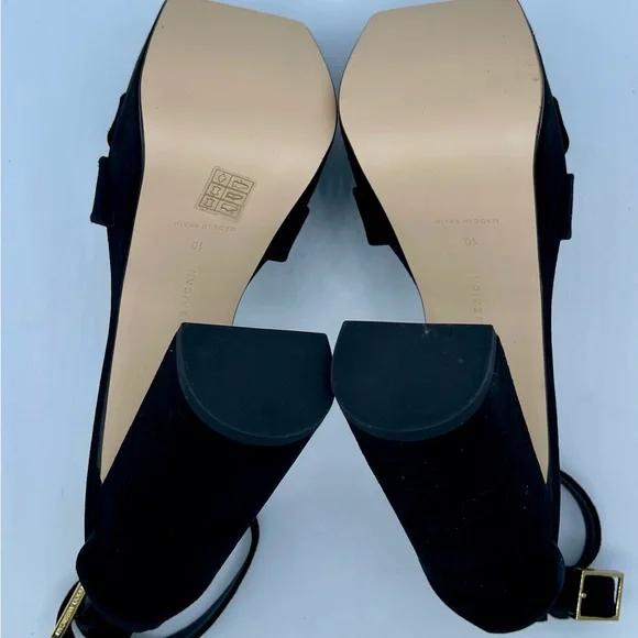 New  Good American Suede Platform Sandals Size 10 - Picture 9 of 17